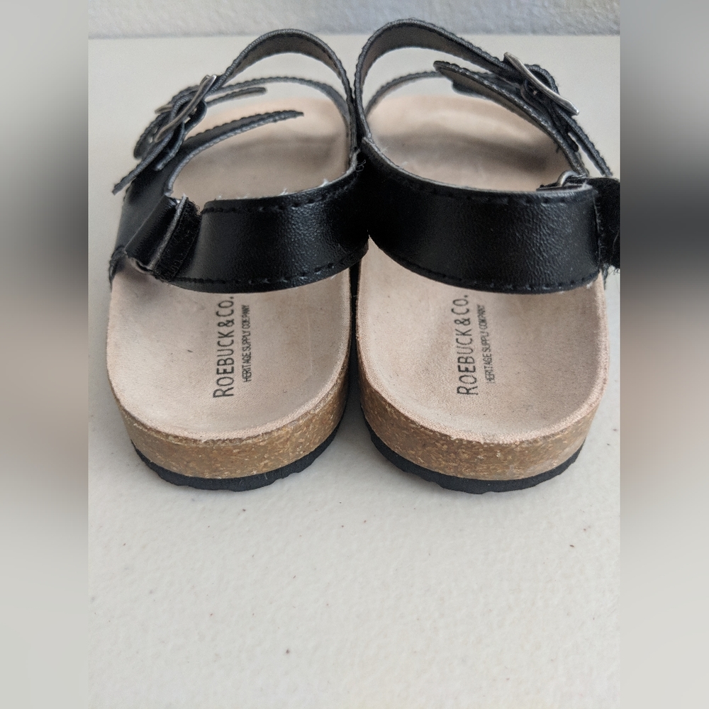 Kids Unisex Black Sandals Comfort Outfoors Summer Beach Birkenstock Style - Picture 2 of 9